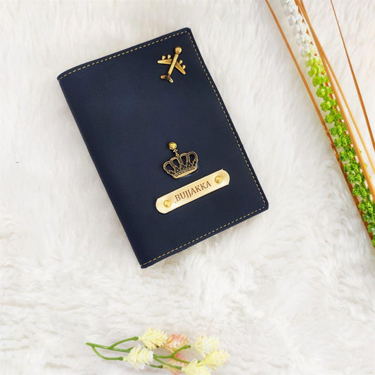 Navy Blue Customized Passport Cover - The Travel Bug Store